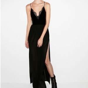 Express Velvet Sheer Maxi Dress